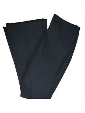 Gilipur Black Center Front Zipper Frayed Bell Wide Hem Pants Size Large EUC